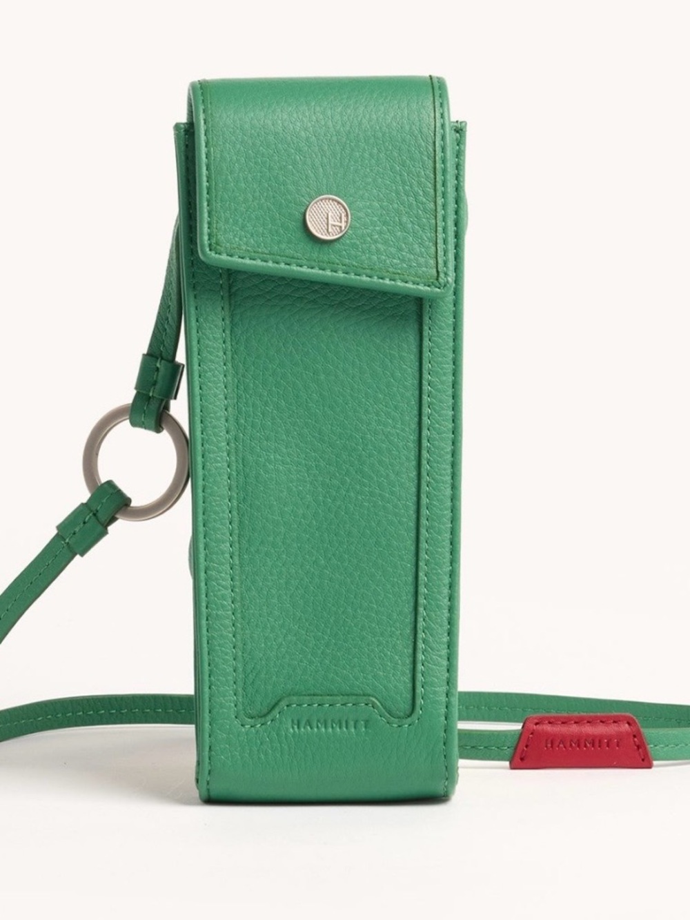 Hammitt Green Crossbody Phone Pouch with Red Accent